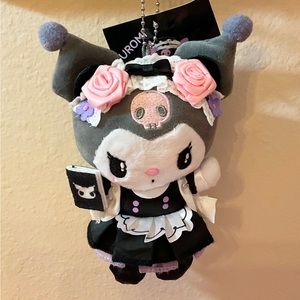 (SOLD ELSEWHERE) Kuromi Maid Holding Notebook Plush keychain NWTSanrio Original